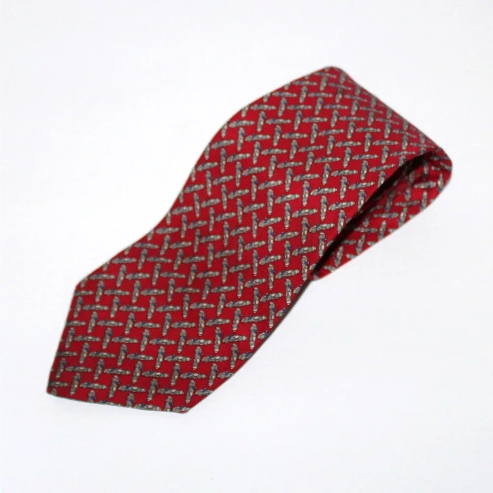 Lauren Ralph Lauren Necktie red Race Cars 100% silk USA LRL